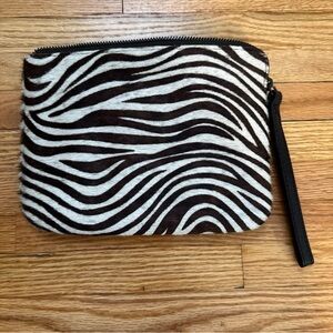 Patricia Nash Zebra 100% Haircalf/Leather Cassini Wristlet 9”x 7” Rare